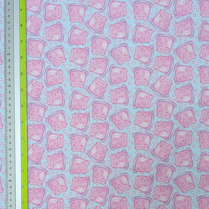 Cotton Twill - Cat Jelly (Blue) - By the Metre