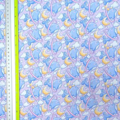 Cotton Twill - Space Whales (Purple) - By the Metre