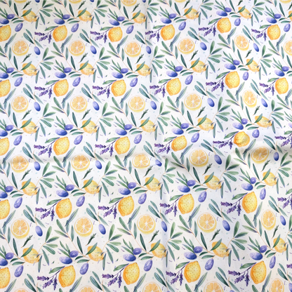 Cotton Twill - Tuscan Lemons - 1 metre Pre-cut
