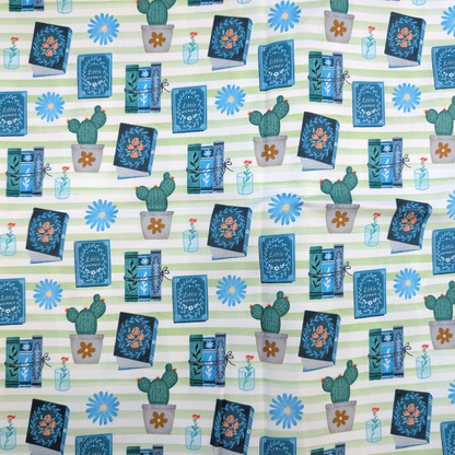Cotton Twill - Books and Relaxation (4) - 1 metre Pre-cut