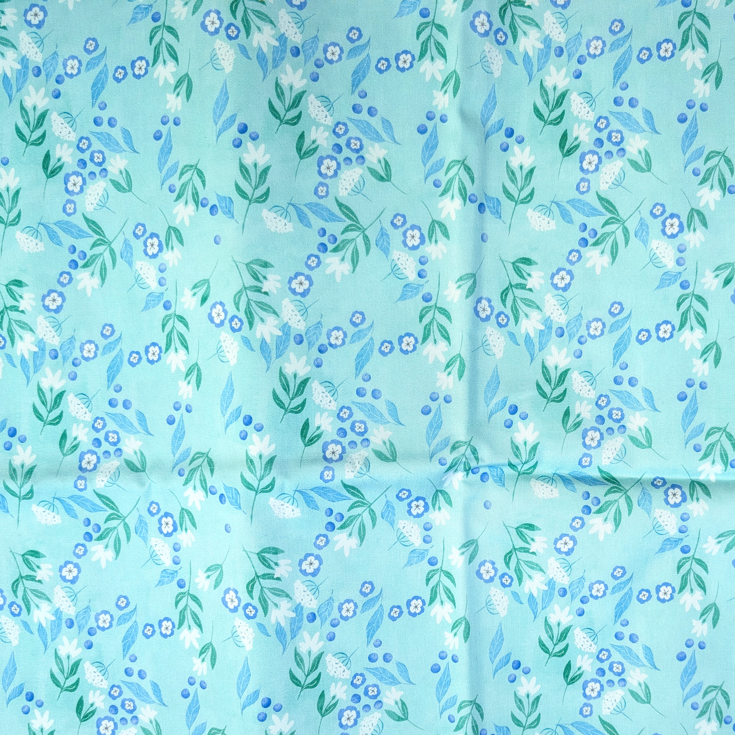 Cotton Twill - Summer Lemons (Toss-White Flowers) - 1 metre Pre-cut