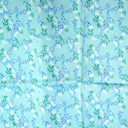 Cotton Twill - Summer Lemons (Toss-White Flowers) - 1 metre Pre-cut