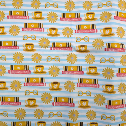 Cotton Twill - Books and Relaxation (6) - 1 metre Pre-cut