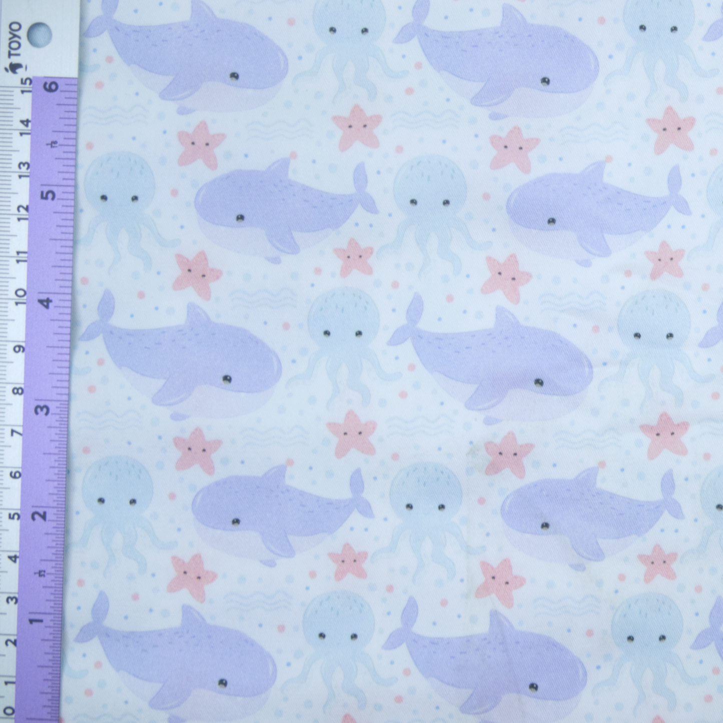 Cotton Twill - Pastel Blue Under The Sea 4 - By the Yard (Copy)