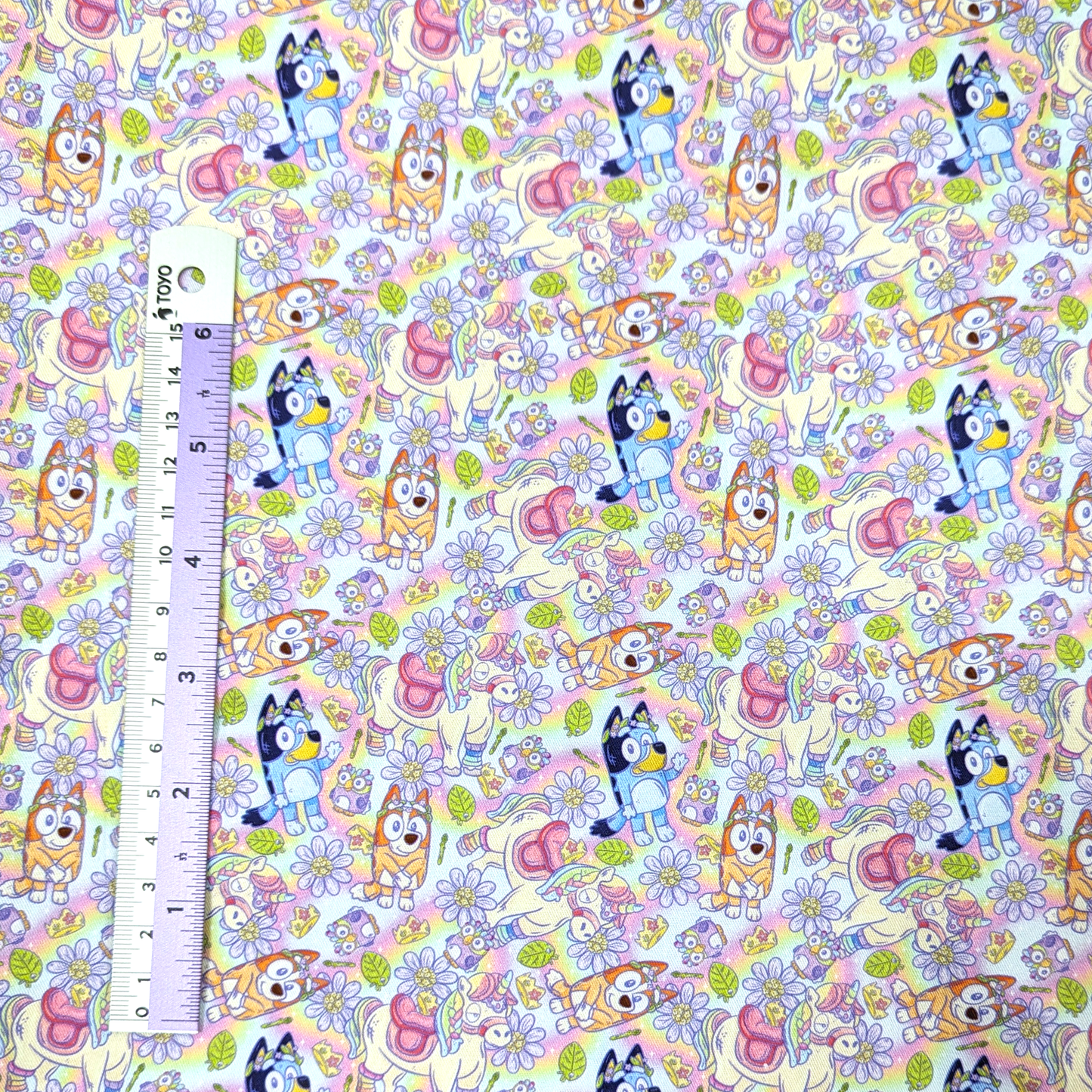 Cotton Twill - Pastel Whimsical Heeler Pups - By the Yard