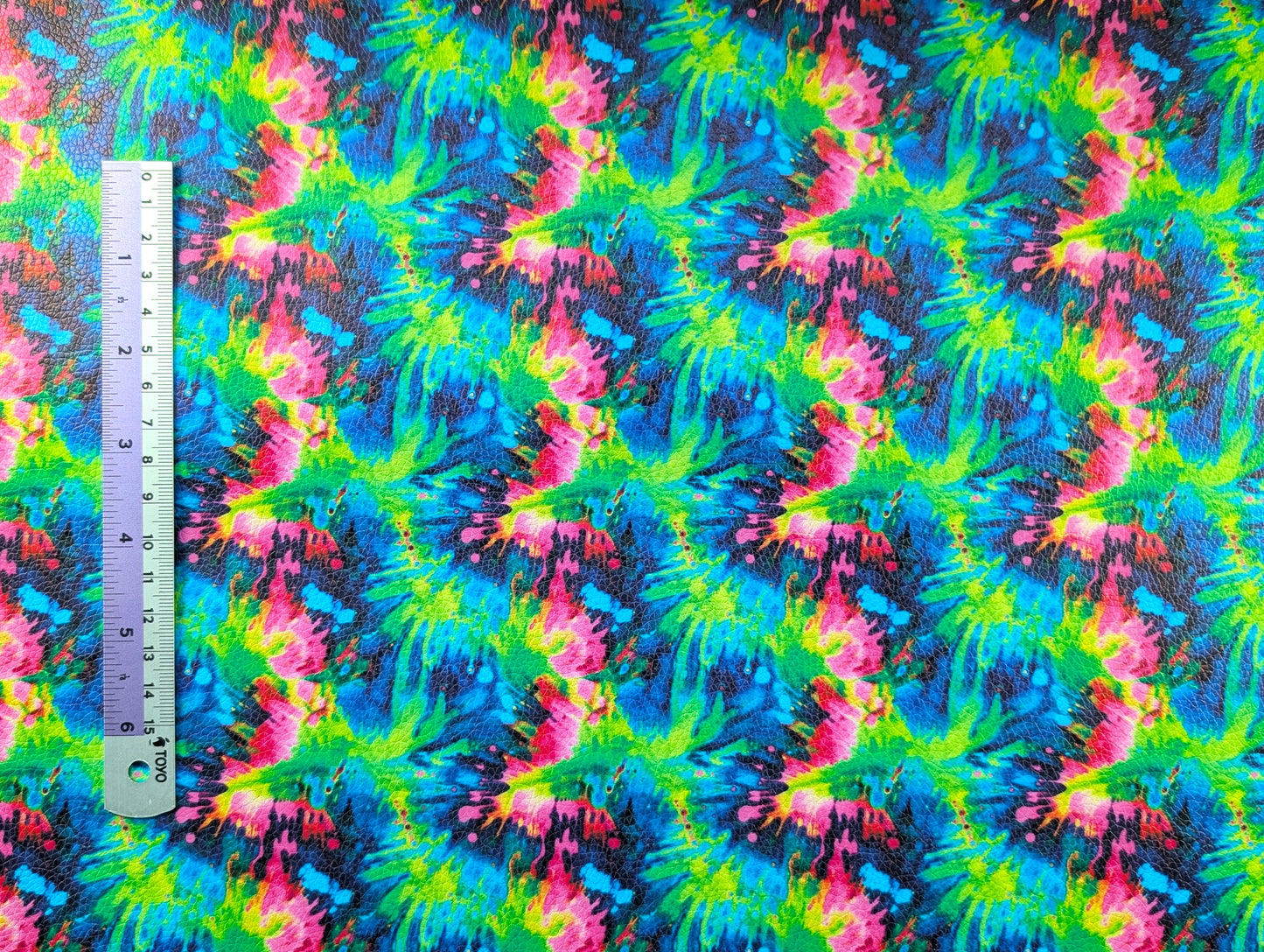 0.8mm Pebbled Vinyl - Bright Tie-dye