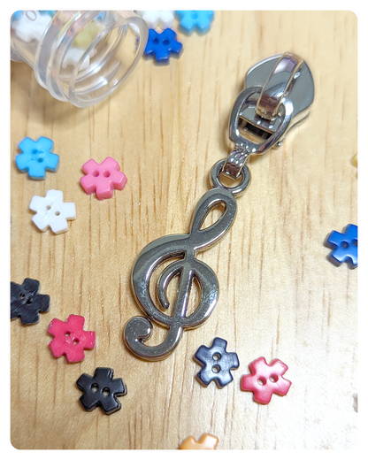 Size #5 Nylon Zipper Pull - Treble Clef