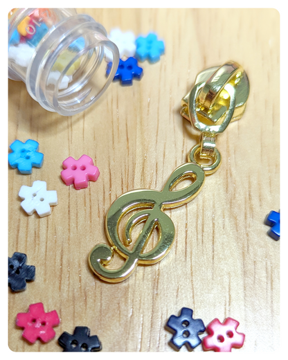 Size #5 Nylon Zipper Pull - Treble Clef