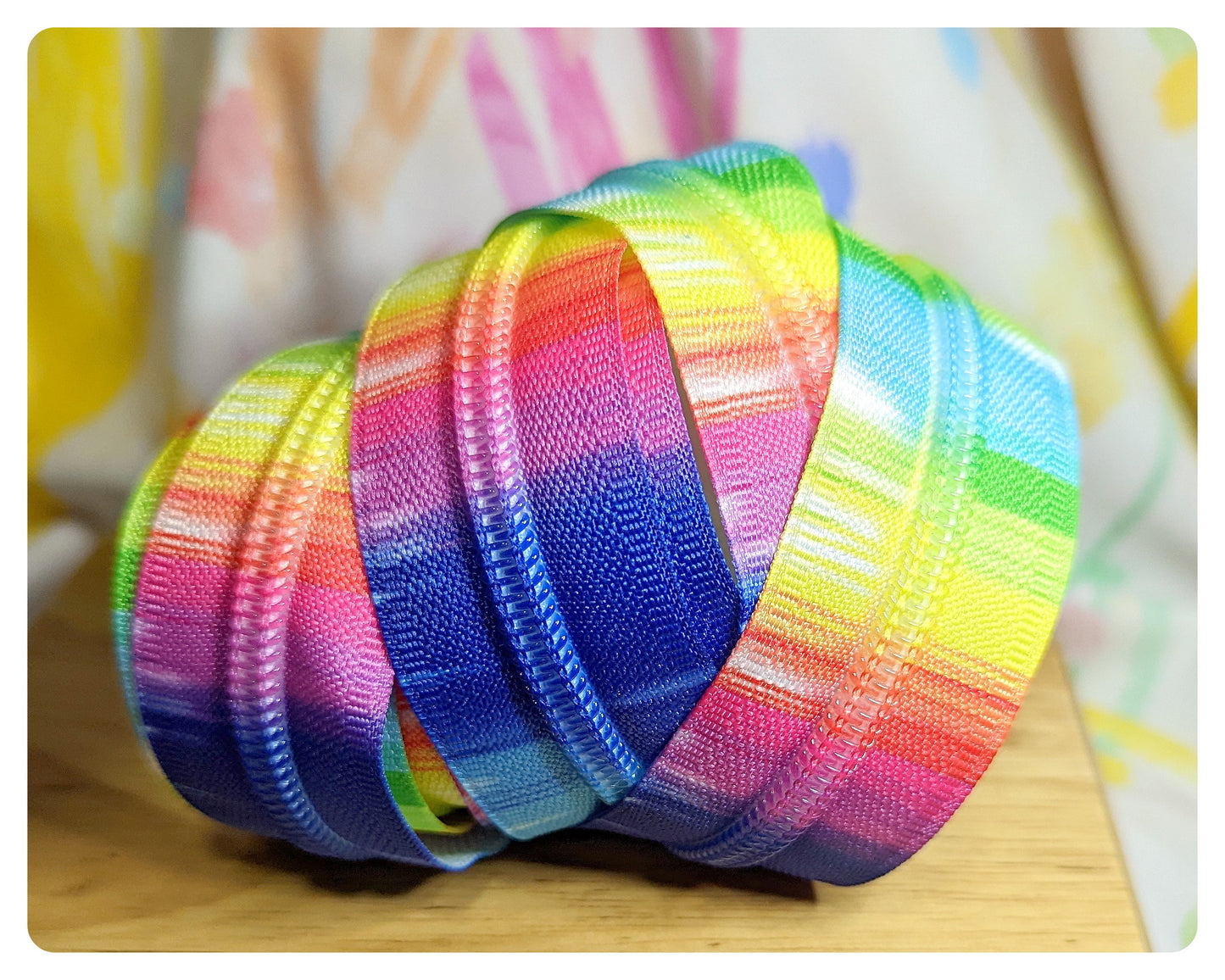 #5 Striped Rainbow Tape - Nylon Coil