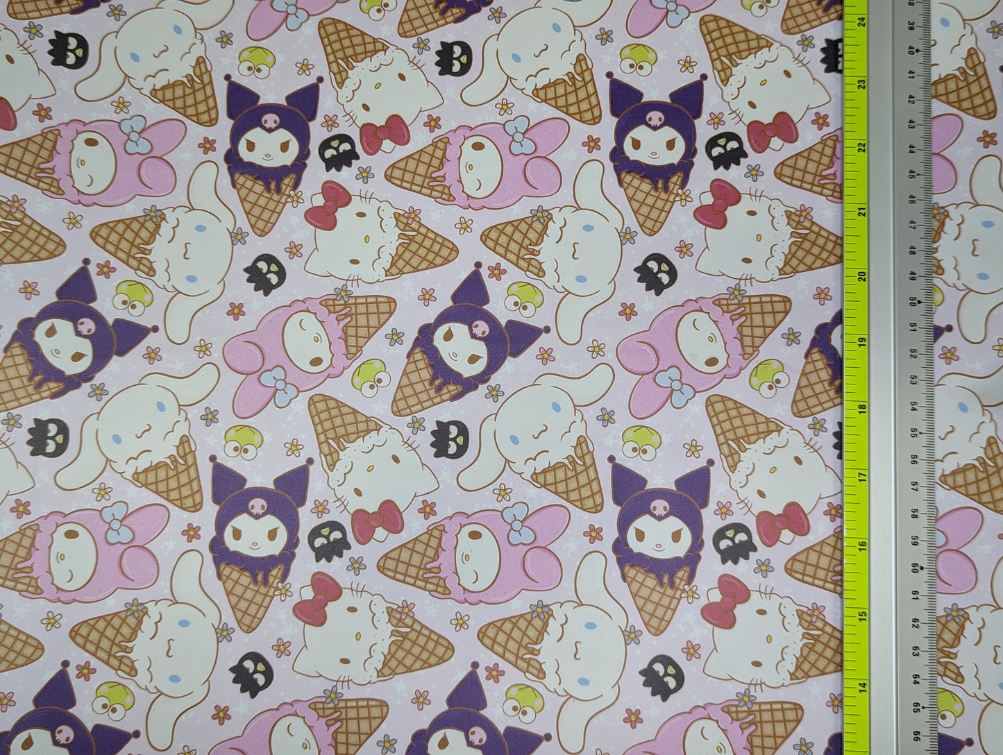 Printed Jelly Vinyl - Japanese Cat & Friends Ice Cream (Pink)