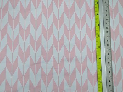 Athletic Knit - Pink and White Chevron - 0.5-yard Precut