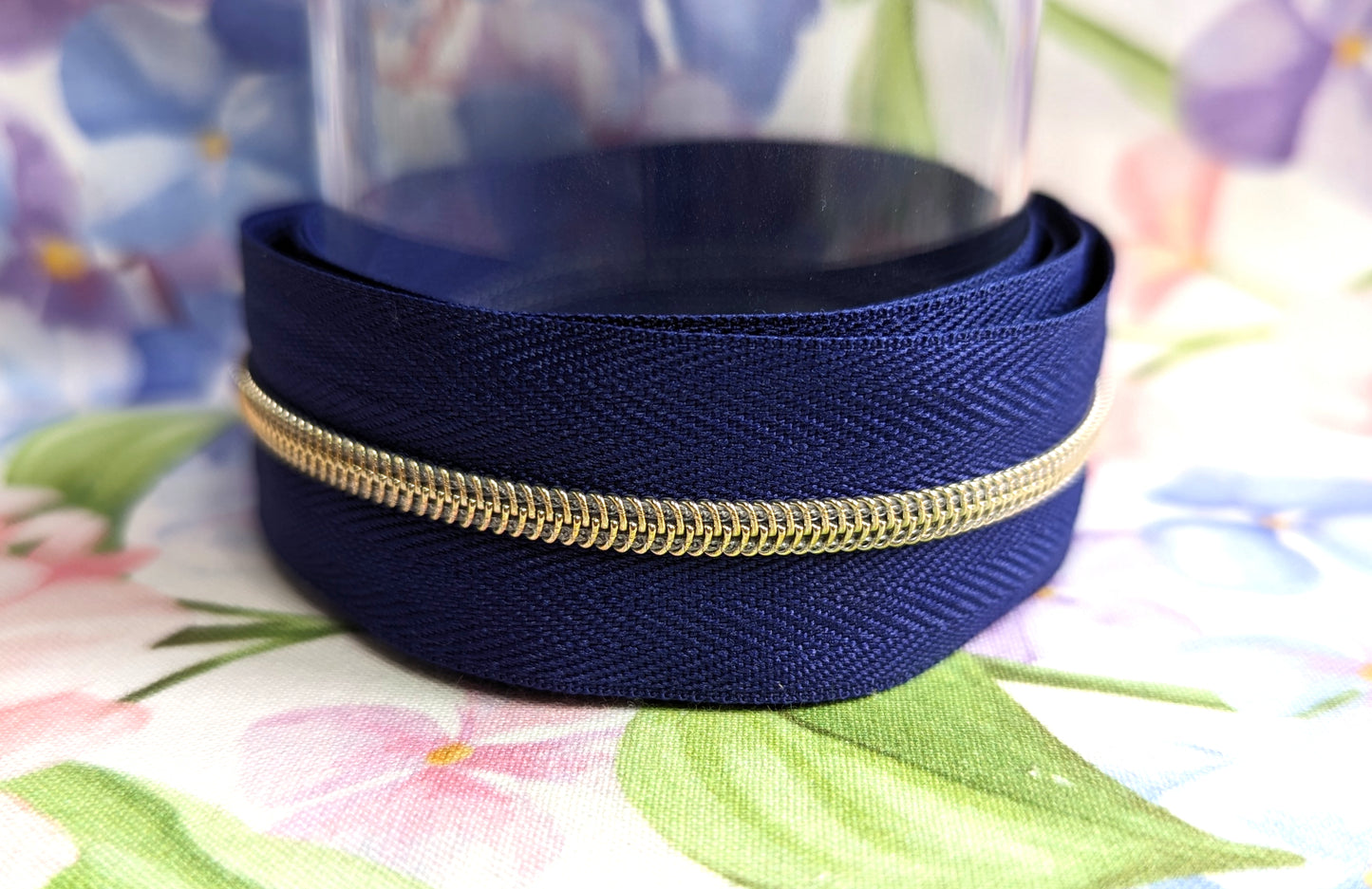 #3 Royal Blue Zipper Tape - Gold Nylon Coil