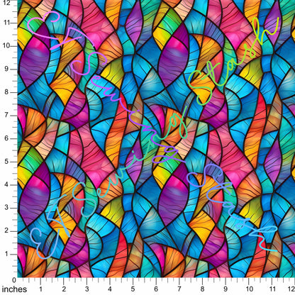 Waterproof Boardshorts - Stained Glass Waves - By the Metre