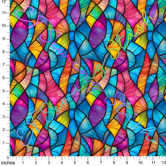 Waterproof Boardshorts - Stained Glass Waves - By the Metre