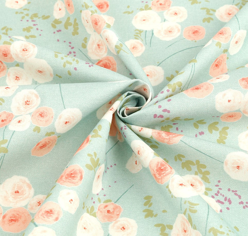 Fabric - French Flowers in Mint